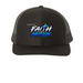 Faith in Motion Trucker Hat ? Psalm 23:1, a Black Printed Snapback Trucker Cap