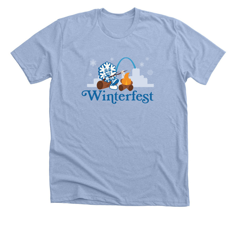 Winterfest - Archie's Campfire, a Heather Baby Blue Premium Unisex Tee