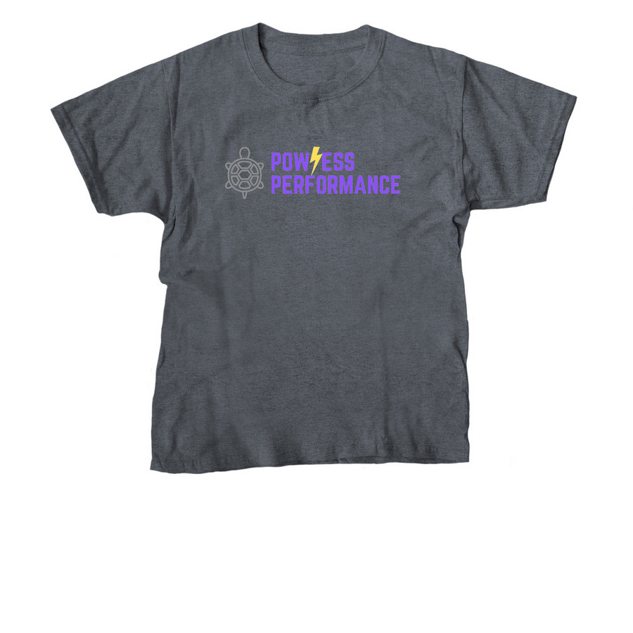 Powless Performance Youth Tee, a Dark Heather Youth Unisex Tee