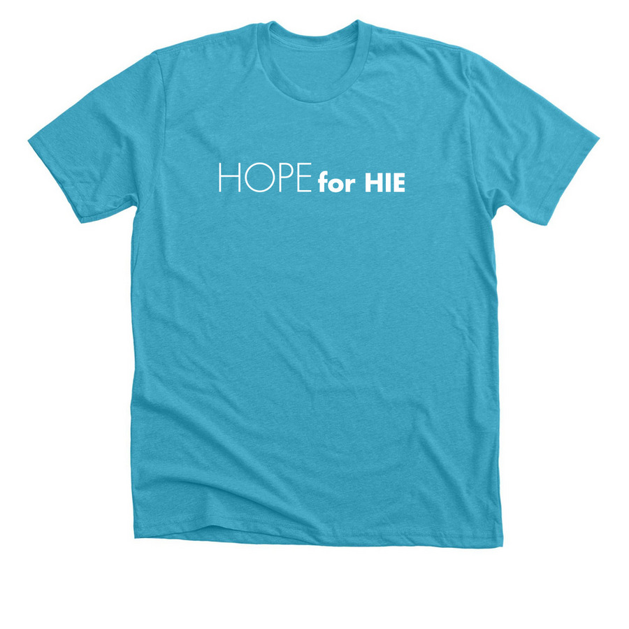 Hope for&nbsp;HIE Logo Wear, a Heather Aqua Premium Unisex Tee