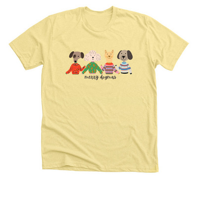 KYHPR Merry Dogmas, a Heather Yellow Gold Premium Unisex Tee