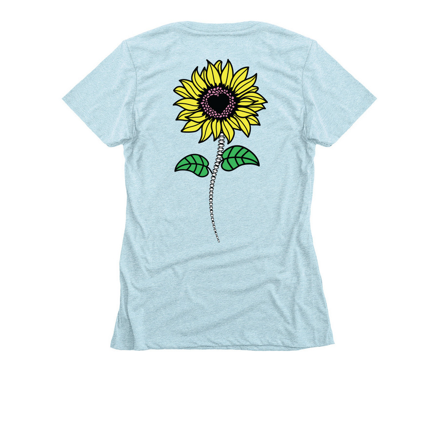 Spina Bifida - Blooming Beyond (women), a Ice Blue Women's Slim Fit Tee (back-view)