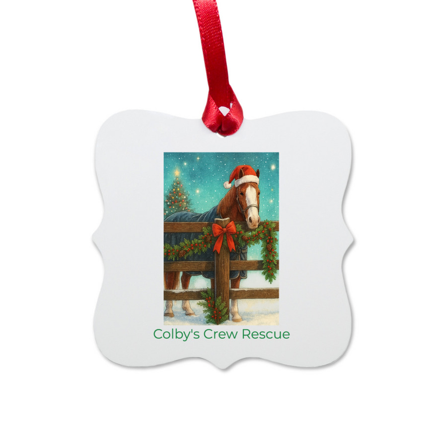 Colby Ornamnet, a White Aluminum Square Ornament