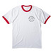 HARM REDUCTION SAVES LIVES, a White/ Red Cotton Ringer Tee