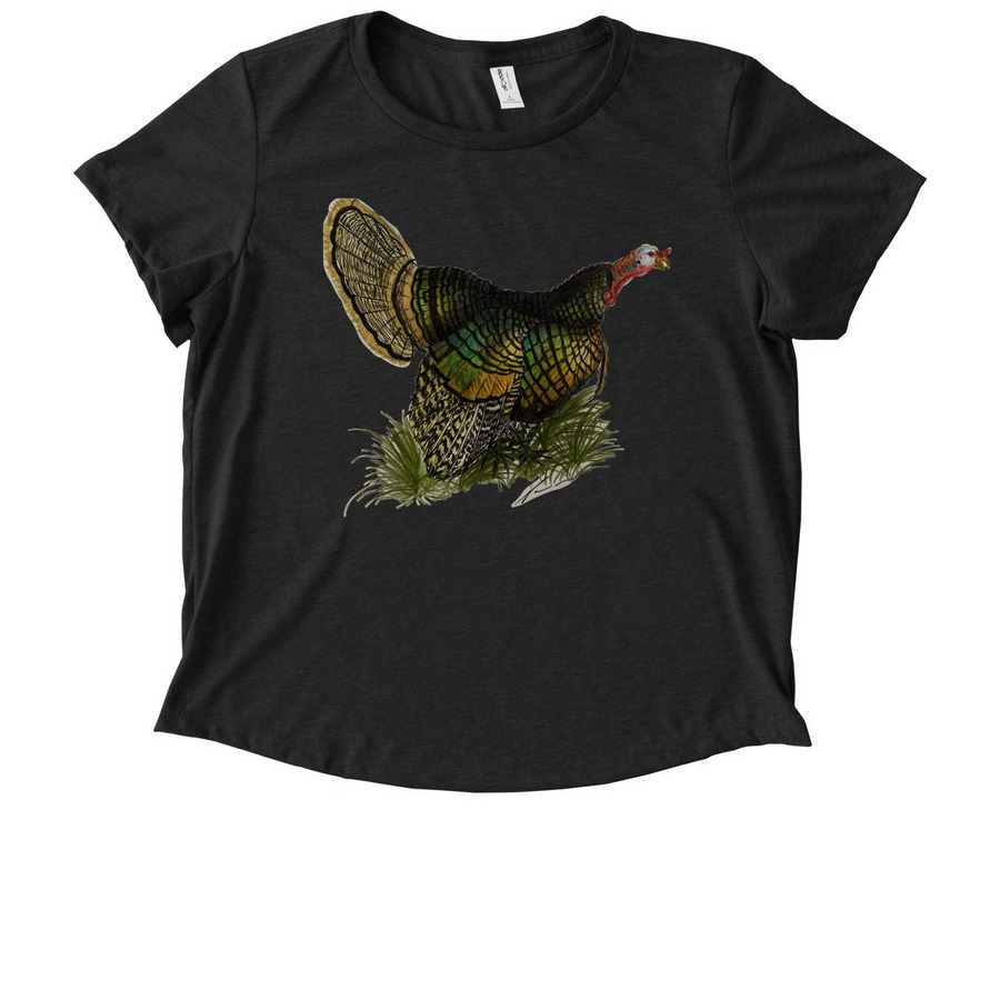 Classic Wild Turkey&nbsp;, a Space Black Allmade Eco Triblend Women?s Scoop Neck Tee