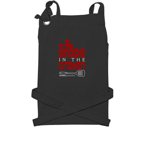 Baddie in the Kitchen Apron, a Black Cotton Canvas Pocket Apron