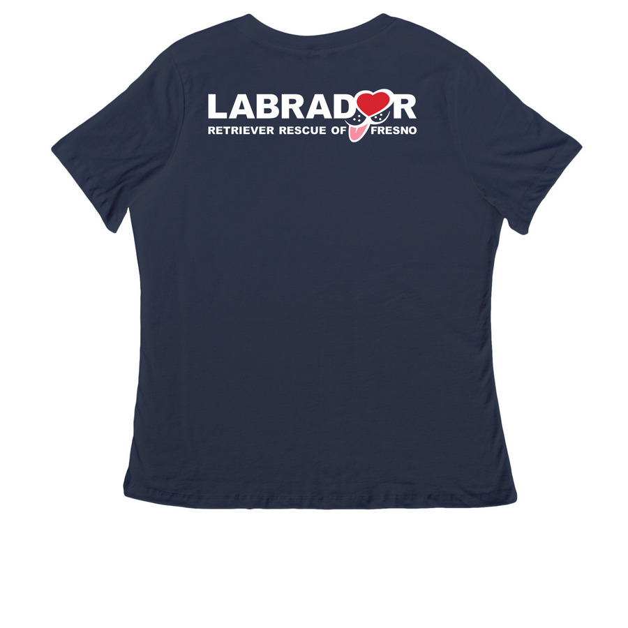 Classic&nbsp;LRRF Logo Dark Tees and Sweatshirts&nbsp;, a Navy Women's Relaxed V-Neck Tee (back-view)