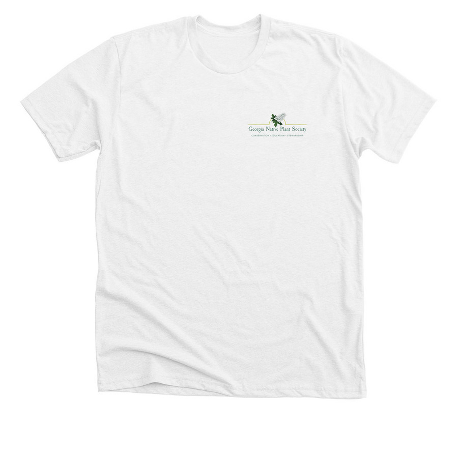 Blue-eyed Grass 2025 Plant of the Year w Logo, a Solid White Blend Premium Unisex Tee