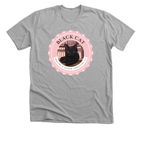 Black Cat Logo Tops, a Athletic Heather Premium Unisex Tee