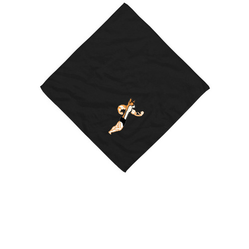 Buff Corgi Bandana, a Black Cotton Bandana