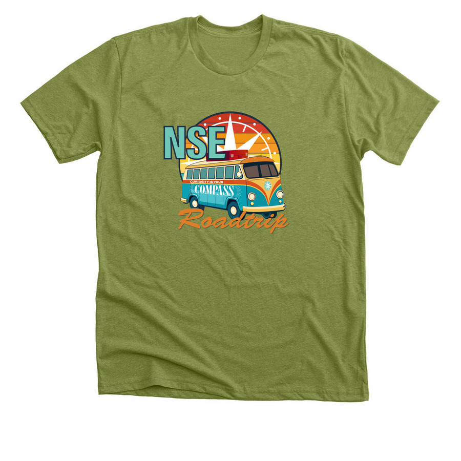 NSE Roadtrip t-shirt, a Heather Green Premium Unisex Tee