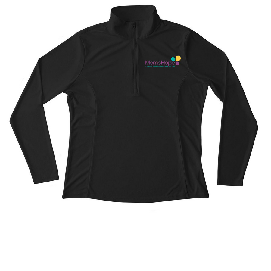 MomsHope Women's Performance 1/4 Zip, a Black Women's Performance Quarter Zip Pullover