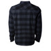Greenway Flannel, a Charcoal Heather/ Black Unisex Flannel Shirt (back-view)
