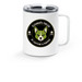 Corgi CleanUps Mean Mugging, a White Stainless Steel Travel Mug