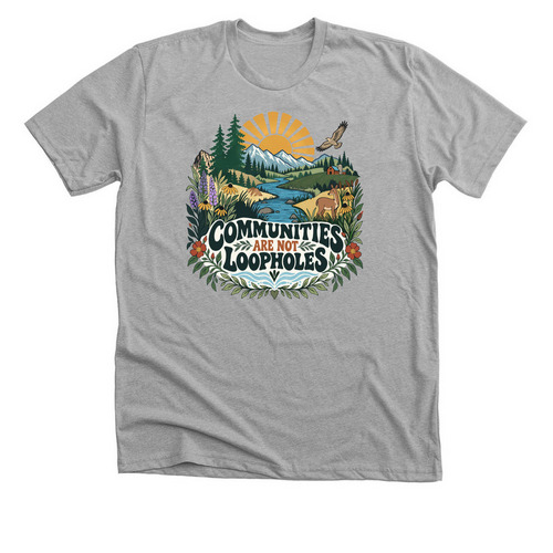 Communities Are Not Loopholes, a Athletic Heather Premium Unisex Tee