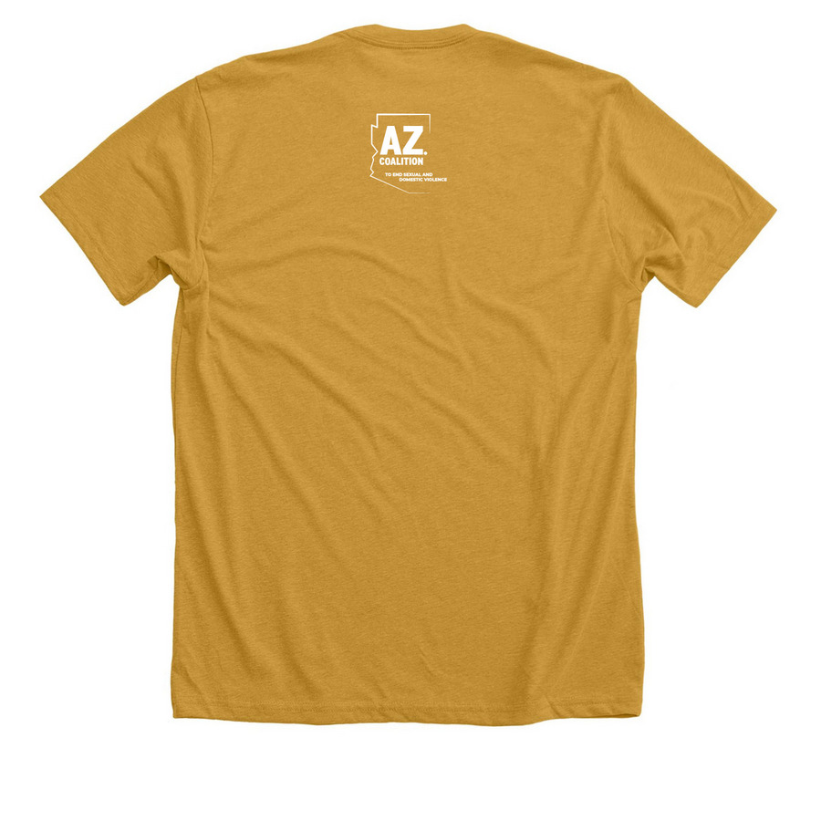 ACESDV Advocacy Tees, a Heather Mustard Premium Unisex Tee (back-view)