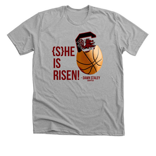 {S}He is Risen!, a Athletic Heather Premium Unisex Tee