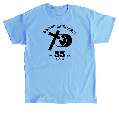 UBC 55 Years T-shirt, a Carolina Blue Classic Unisex Tee