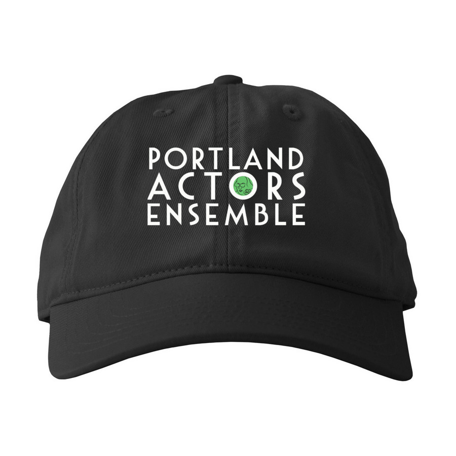 Portland Actors Ensemble Hats, a Black Printed Eco Baseball Cap