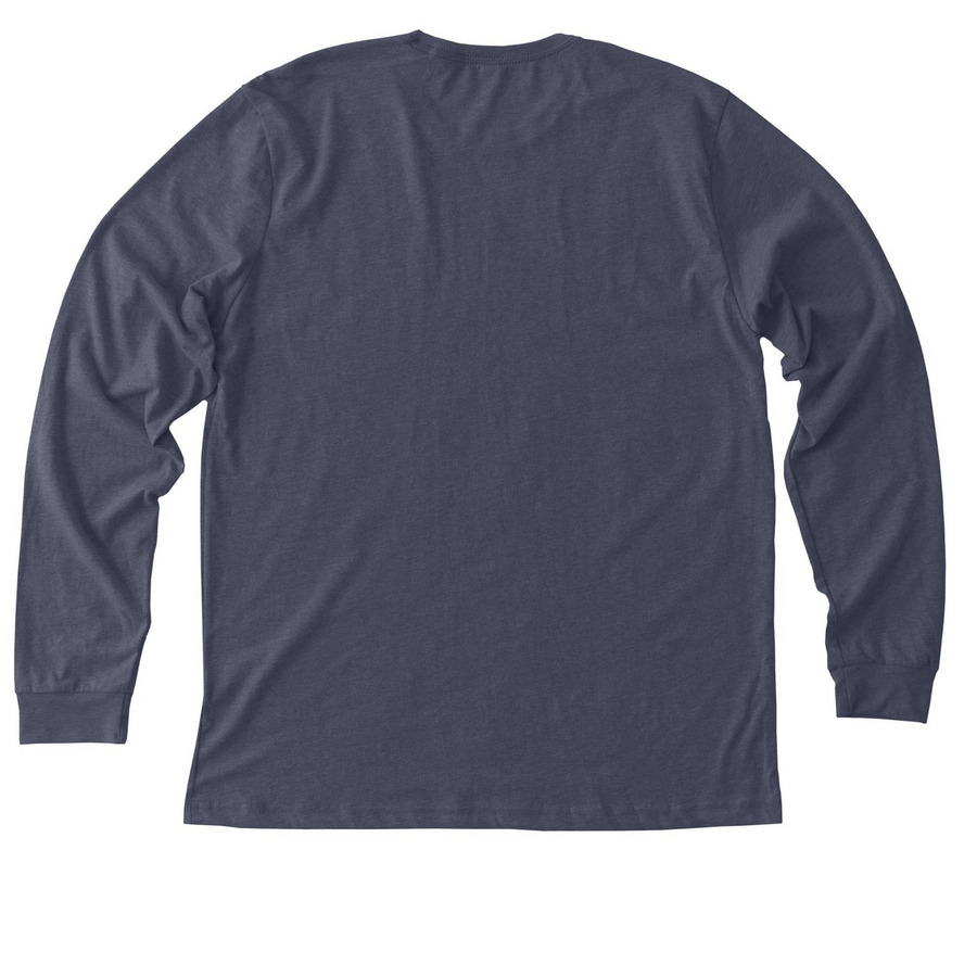 Home Is Where The Heart Is - White, a Heather Midnight Navy Premium Long Sleeve Tee (back-view)