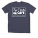 Five Points Cafe front only, a Heather Midnight Navy Premium Unisex Tee