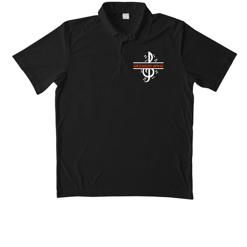 Grissom Band Polo, a Black Unisex Performance Polo