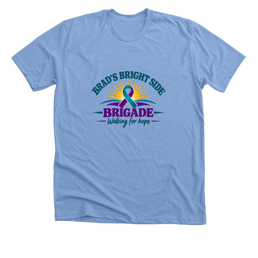 Brad's Bright Side Brigade Suicide Awareness, a Heather Carolina Blue Premium Unisex Tee