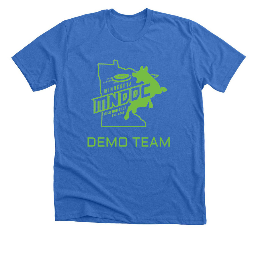 MNDDC Demo Shirt, a Heather True Royal Premium Unisex Tee
