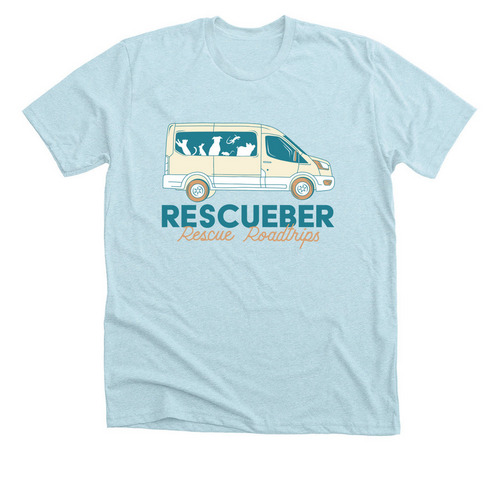 Represent Rescueber!&nbsp;, a Heather Ice Blue Premium Unisex Tee