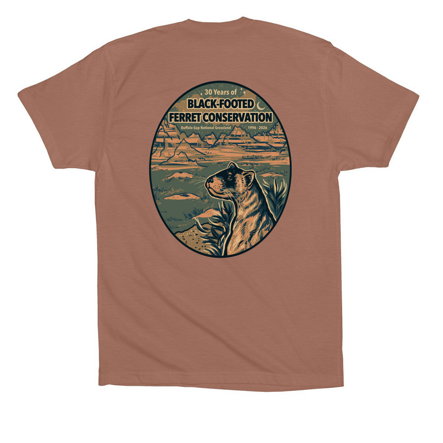 Front/Back BFF 30-Yr Anniversary Buffalo Gap, a Chestnut Premium Cotton Tee (back-view)