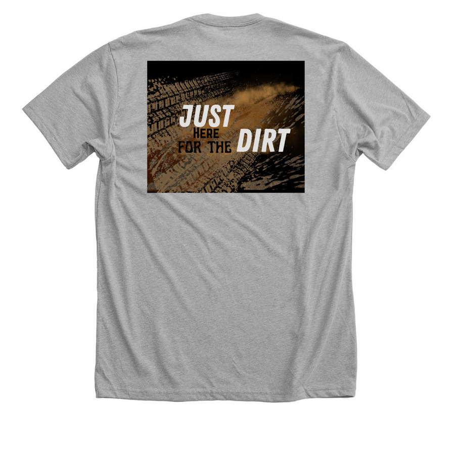 COR Just for the Dirt, a Athletic Heather Premium Unisex Tee (back-view)