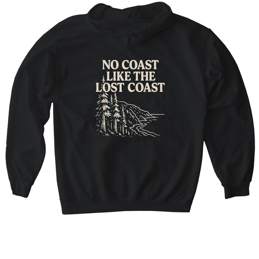 No Coast Like The Lost Coast, a Black Gildan Softstyle Pullover Hoodie (back-view)