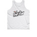 Lazy Bear Script Tank, a White Classic Unisex Tank Top