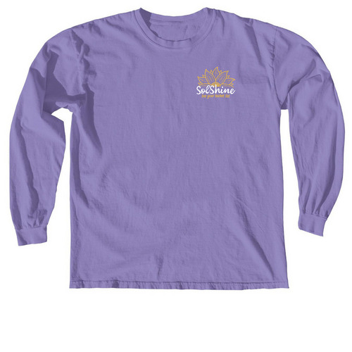 White Logo - Long Sleeve Additional Colors, a Violet Comfort Colors Long Sleeve Tee
