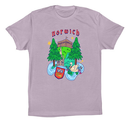 Norwich, a Light Violet Premium Cotton Tee