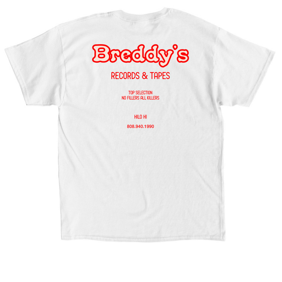 Breddy?s tee, a White Classic Unisex Tee (back-view)