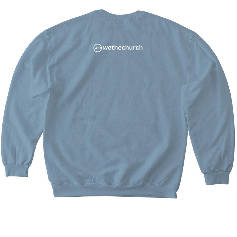 REVIVAL IS NOW, a Stone Blue Softstyle Crewneck Sweatshirt (back-view)
