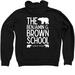 Brown School Hoodies - kids and adults&nbsp;, a Black Zip Up Hoodie (back-view)