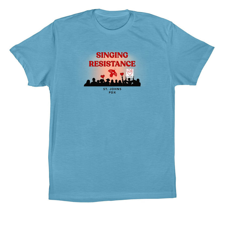 Singing Resistance St. Johns, a Ocean Blue Premium Cotton Tee