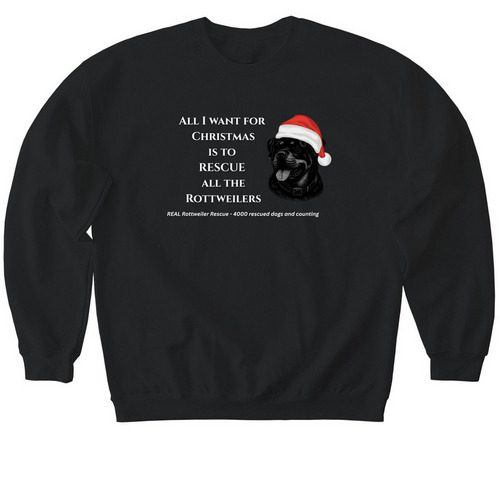 Rescue Dog T Shirt Fundraiser, a Black Softstyle Crewneck Sweatshirt