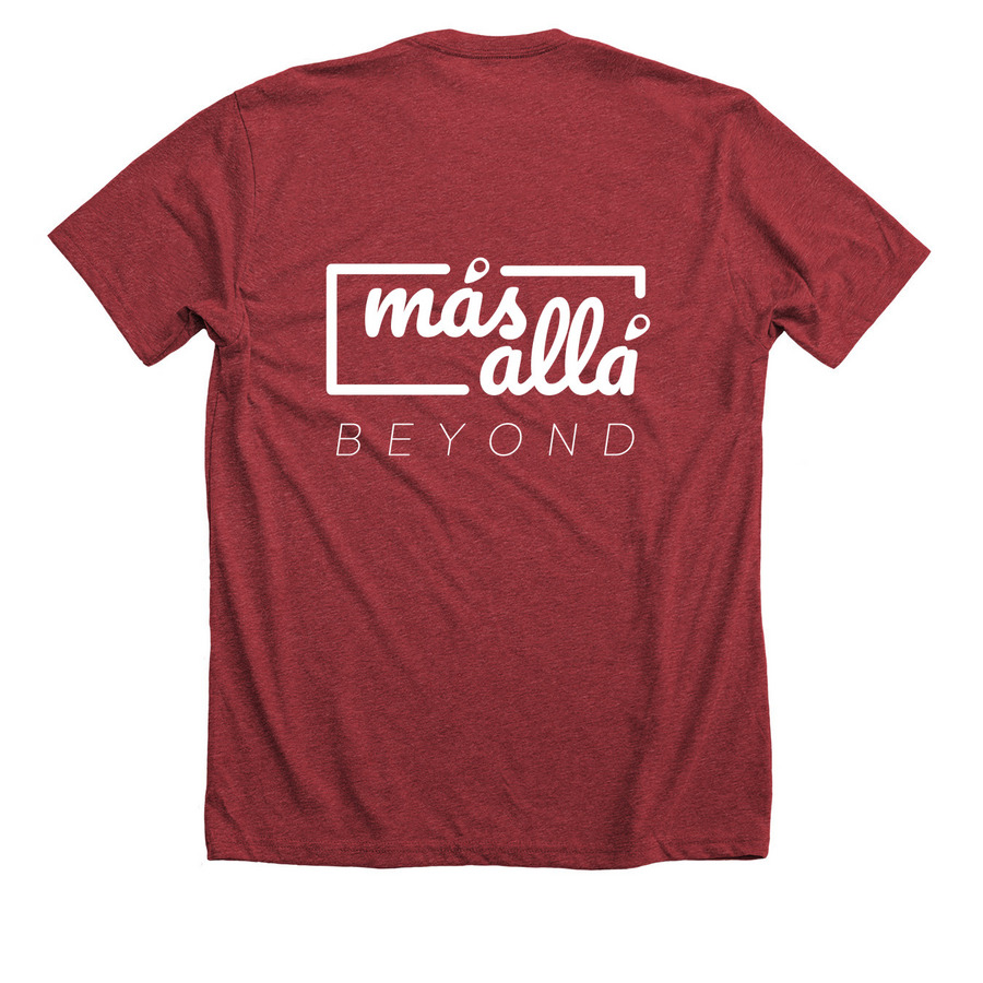 M?s All?, a Heather Canvas Red Premium Unisex Tee (back-view)