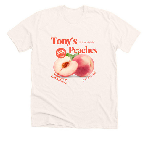 Tony?s Peaches, a Heather Natural Premium Unisex Tee