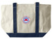 AEU Canvas Shopper Tote, a Natural/Navy Large Two-Tone Canvas Tote Bag