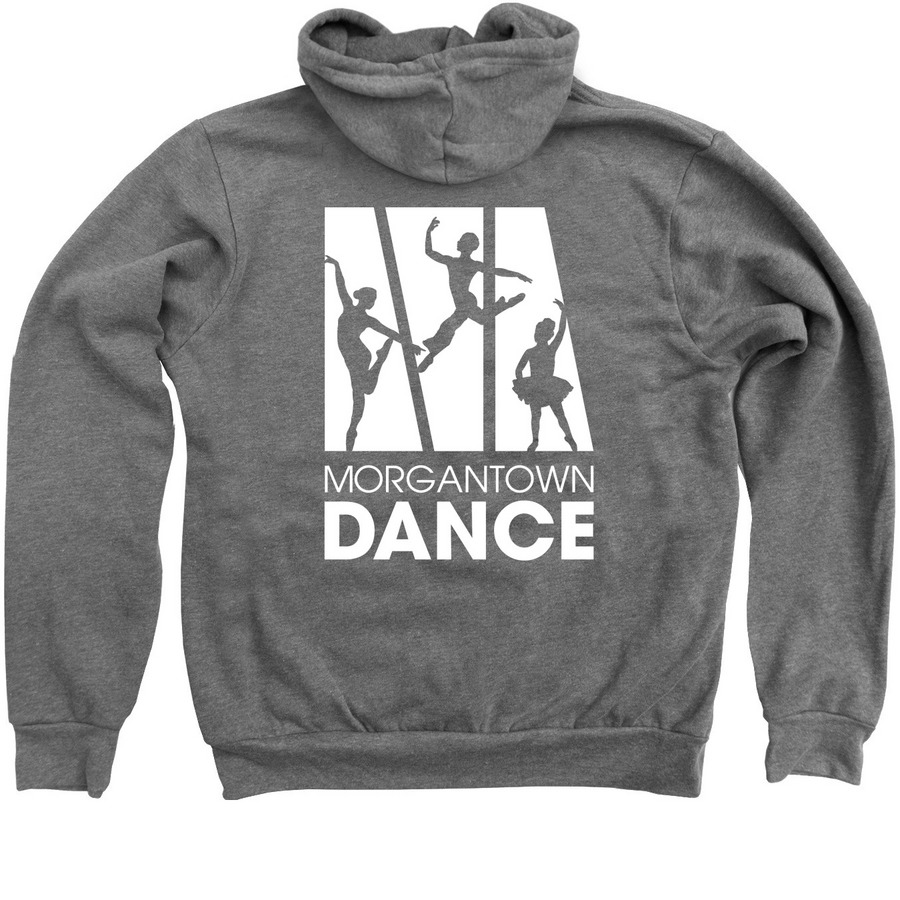 MDS Zip Ups and Quarter Zips, a Deep Heather Zip Up Hoodie (back-view)