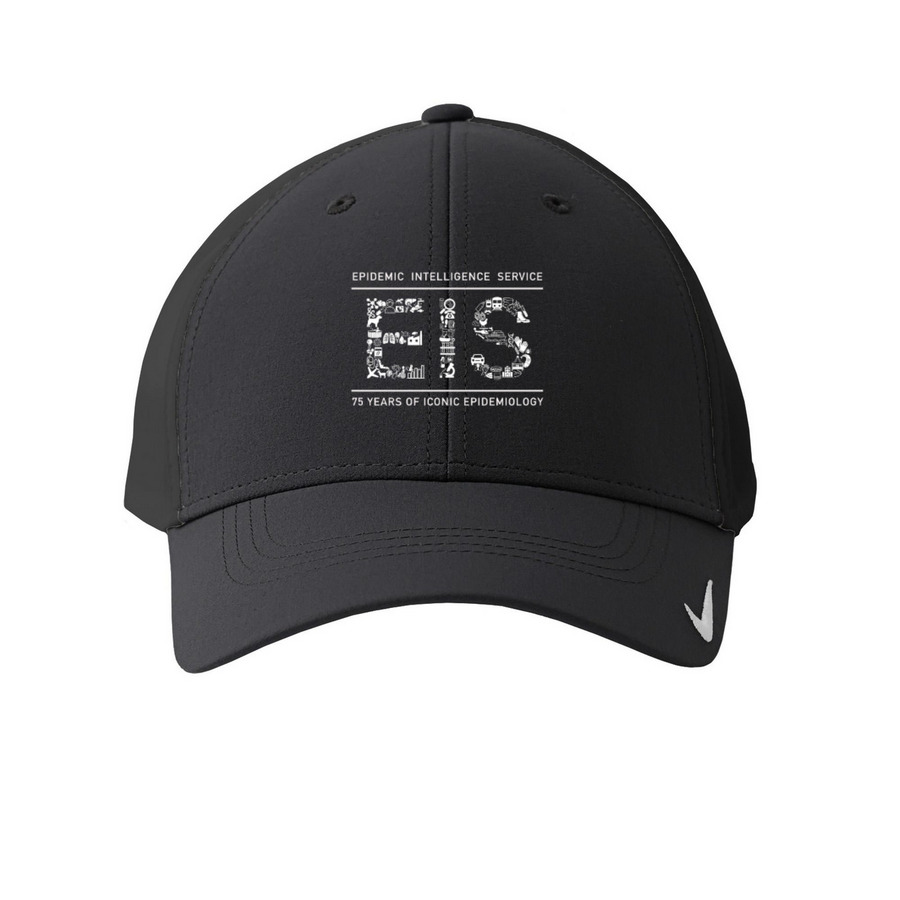 EIS 75th Anniversary White Logo Hat, a Anthracite Printed Nike Dri-FIT Legacy Performance Cap