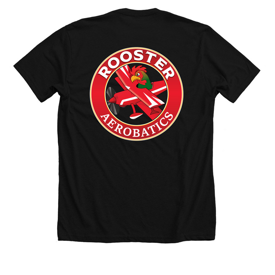 Rooster Pitts, a Solid Black Blend Premium Unisex Tee (back-view)