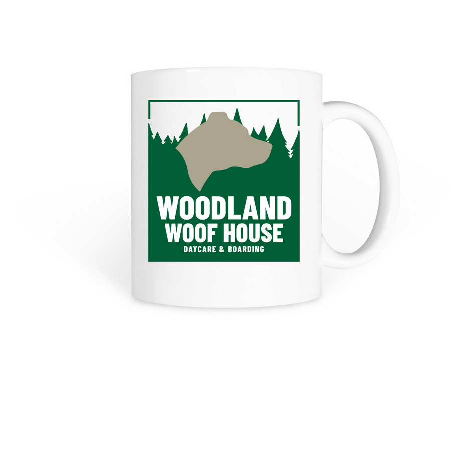 Woof House Mugs, a White Coffee Mug
