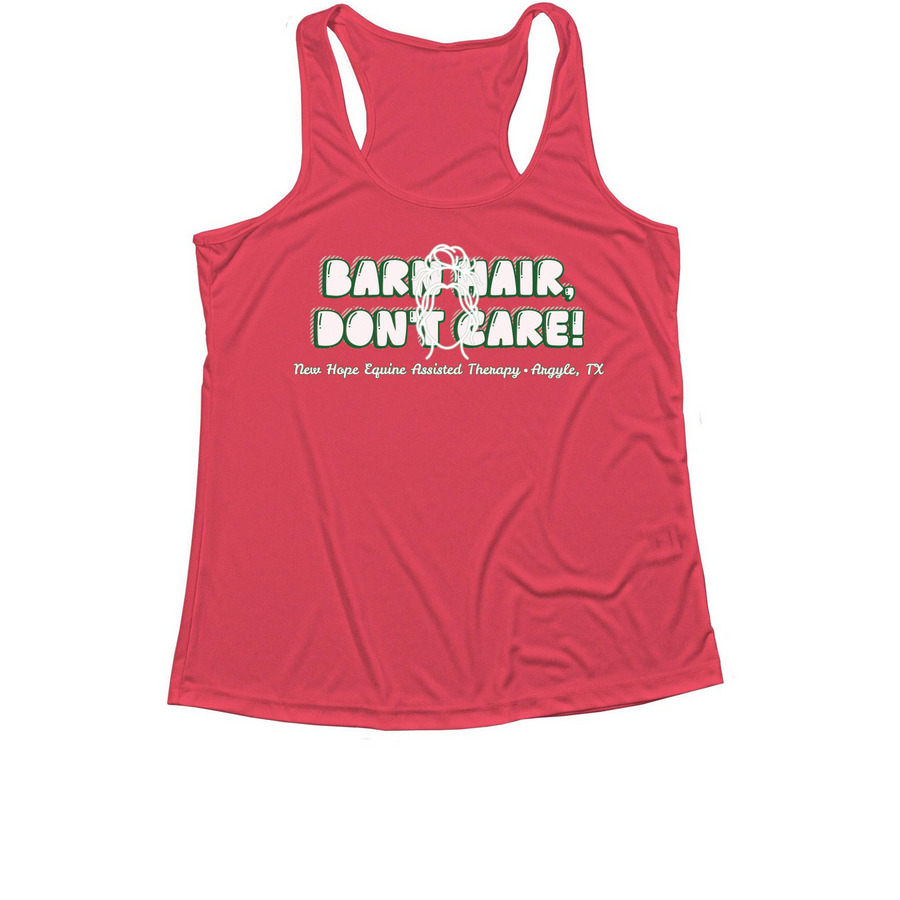 "Barn Hair, Don't Care!" Athletic Collection, a Hot Coral Women's Performance Tank