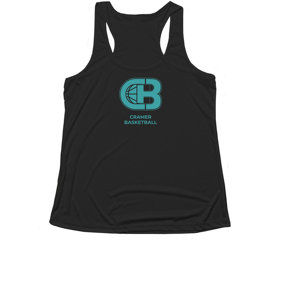 RISING TIDE, a Black Women's Performance Tank (back-view)