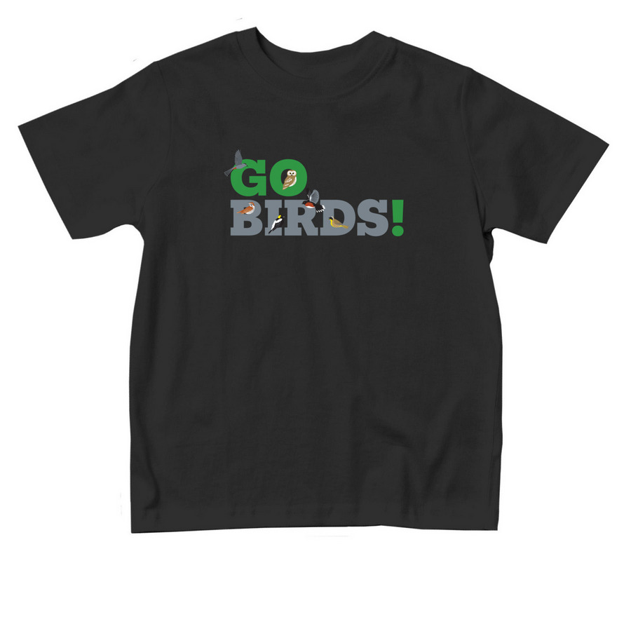 Go Birds-Toddler_Kelly Green 2, a Black Toddler Tee